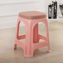 加厚塑料凳子家用板凳高凳时尚简约客厅餐桌塑胶椅经济型胶凳椅子(1个 大号北欧粉带盖（高46CM）)