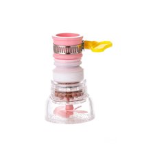 水龙头旋转沥水器麦饭石过滤花洒家用厨房防溅水滤水净水器DS201   205(四代 粉色)