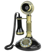 派拉蒙（paramount）HA1897罗马立柱仿古电话（青古铜）（仿制1897年美国经典电话经典电话机型，80公分距离的对讲通话，有版权的花纹拨号盘）