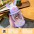 儿童水杯上学专用女孩吸管杯幼儿园宝宝水壶喝水杯子防摔可爱水瓶(600ml 紫花花600ML送清洁工具)