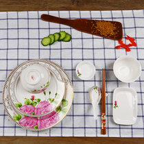 碗碟套装家用金边陶瓷器碗筷碗盘唐山骨瓷餐具套装欧韩式高送礼(花语馨香套装)