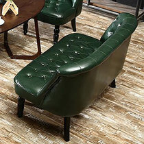 TIMI天米 美式沙发 休闲沙发 皮沙发 简约沙发组合 单人双人三人沙发 客厅沙发组合 美式油蜡皮沙发(墨绿色 双人沙发)