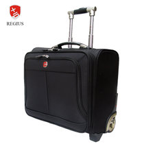 瑞吉仕/Regius16英寸登机拉杆箱单向轮旅行箱牛津布行李箱男女士(黑色)