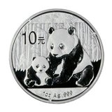 中国金币 2012年熊猫金银币1盎司圆形银质纪念币 红盒子包装