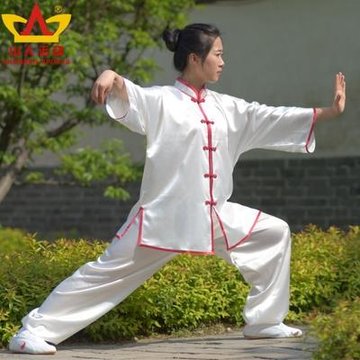 夏季短袖女式太极服练功服武术太极拳表演服靓丽柔力球服装七分袖(玉兰