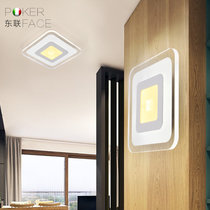 东联LED壁灯饰创意大客厅灯超薄温馨卧室后现代简约过道灯具b3方(14瓦方形)