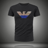 欧洲站美杜莎夏季2020新款潮流牌男士丝光棉烫钻短袖T恤大码体恤2(M 黑色)