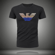 欧洲站美杜莎夏季2020新款潮流牌男士丝光棉烫钻短袖T恤大码体恤2(M 黑色)