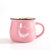 早餐杯大容量燕麦片马克杯陶瓷家用水杯带勺大肚杯子可爱(粉色大号早餐杯-单杯(图案随机))