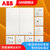 ABB开关插座面板轩致白色二三极五孔AF205插座面板套餐合集(二位单控（带LED灯）)