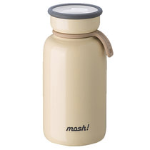 日本Mosh简约清新水杯不锈钢保温保冷杯可爱牛奶瓶大容量户外便携杯子 保温保冷杯拿铁系列-450ML/茶色
