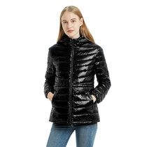 冬季新款大码轻薄羽绒服女士款连帽装修身羽绒服外套时尚羽绒服8518(黑色 XL)