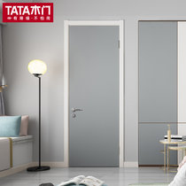 TATA木门 卧室门卫生间门厨房门木质复合门房门室内门隔音门DM001S(门扇莫兰迪深灰色 门套米白色)