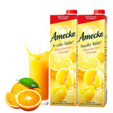 爱美可鲜榨100%柑橘味果肉橙汁1L*2 进口果汁德国原装