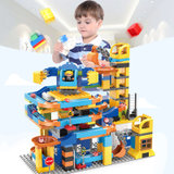 汇高大颗粒积木拼装玩具269粒工程滑道 国美超市甄选