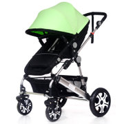 【*】MoonStater 欧式儿童婴儿宝宝手推车高景观铝合金充气 相对透气设计(果绿)