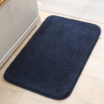 长毛绒加厚地垫地毯厨房卫生间门垫进门浴室防滑垫吸水速干脚垫子(50x80cm 藏蓝色（高毛款）)