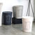 禧天龙翻转式家用带盖客厅厨房卫生桶纸蒌垃圾桶8.5L(布丁白 一个装)