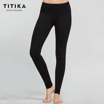 TITIKA瑜伽服透气弹力显瘦运动裤跑步跳操瑜珈健身裤速干女瑜伽服女(黑色 XXL)