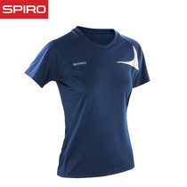 spiro运动T恤女短袖圆领速干衣户外透气登山健身跑步T恤S182F(深蓝色 L)