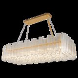 后现代吊灯长方形客厅餐厅灯具大气创意斜口玻璃灯罩轻奢水晶吊灯(D800 默认)