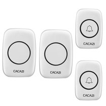 CACAZI卡佳斯 A10二拖二交流数码门铃无线家用智能远距离电子遥控 老人呼叫器 防水无线门铃(白色)