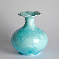 德化陶瓷复古摆件欧式花瓶家居客厅装饰品大号花瓶瓷器(21cm荷口瓶绿结晶)