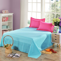 晶丽莱升级纯色简约床单单件 素色时尚不褪色不起球床单单品(纯浅蓝色 160cmx230cm)