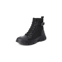 森达冬季新款专柜同款韩版青年户外休闲女马丁靴4IA01DD0(黑色 34)