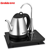 格来德（Grelide）自动上水电热水壶1500W茶台快速烧水壶0.8L煮茶专用304不锈钢小容量电水壶多段调温保温一体(不锈钢色)