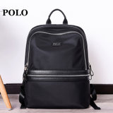 Polo男士双肩包2017新款商务电脑背包休闲牛津布潮牌旅行双肩背包(黑色)