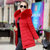 莉妮吉尔 2017冬装新款韩版女装欧洲站时尚显瘦处理反季棉衣棉服外套中长款(红色 XXL)