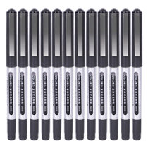 得力（deli）s656 中性笔 直液式走珠笔 办公黑色签字笔学生文具水笔12支装(黑色 版本一)