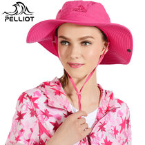 法国PELLIOT伯希和户外防晒帽男女夏季渔夫帽透气折叠遮阳帽运动太阳帽  6623404(玫红色)