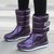 SUNTEK冬季雪地靴女士中筒加绒加厚保暖棉鞋高筒2021新款防水防滑长靴子(36 G66-紫色)
