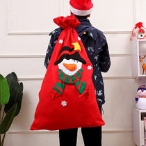 圣诞老人大背包平安夜礼物袋儿童礼品包装袋子苹果袋圣诞节装饰品(雪人款大背包【95*60cm】 默认版本)