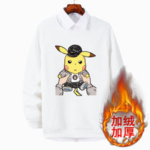 龙中龙 卫衣男秋冬款男装2020年新款潮加绒加厚上衣服(黑白 XXL)