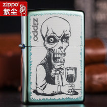 原装防风zippo打火机 绿冰骷髅调酒师28679 男士正版限量ZP(红色)