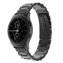 三星GEAR S2 Classic表带 三珠智能手表带不锈钢金属(黑色 其他)