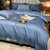 公主风水洗棉四件套夏季冰丝床上用品床单被套三件套欧式裸睡床品(城堡-宾利蓝)