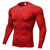 士3D立体印花 健身跑步训练长袖 紧身弹力排汗速干衣tp8006(红色 L)
