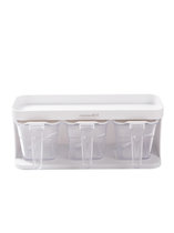 茶花厨房调料盒组合套装玻璃盐罐家用塑料调料瓶收纳盒小号调味罐(调料盒3个装(塑料材质) 默认版本)