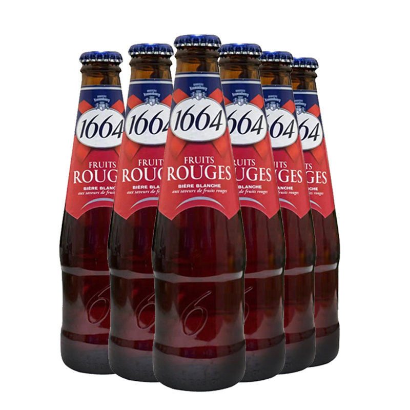桃红红果啤酒果味啤酒白啤酒250ml瓶装女士酒1664红果250ml6瓶6瓶装
