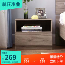 【清仓疯抢】林氏木业简约现代迷你床边小柜子北欧床头柜小型储物收纳柜DV1B(【欧洲胡桃】DV1B床头柜 默认)