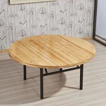 永岩钢木 家用实木大圆桌简易餐桌 YY-0127(米黄色（可指定） 默认)