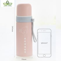 韩版小清新学生保温杯女可爱简约水杯大容量不锈钢便携保温瓶(大号-粉色500ml)