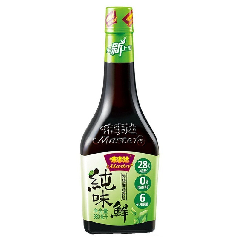 味事达纯味鲜特级生抽380ml 薄盐少盐酿造酱油