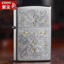 原装ZIPPO打火机 缎沙镀铬 磨砂古典花纹 28457 限量zppo正版(红色)