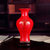 时尚家居装饰摆设景德镇陶瓷经典花瓶中国红鱼尾瓶（含底座(小福字)