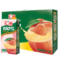 【真快乐自营】汇源100 %桃汁1L*6瓶